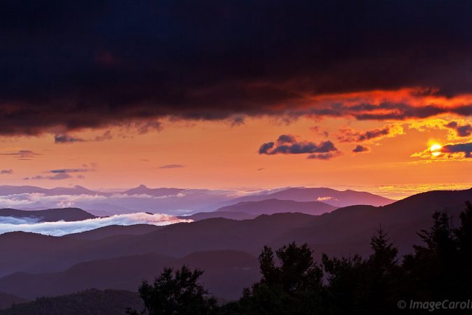"Table Rock and Hawksbill From Milepost 355" by Daniel Burleson