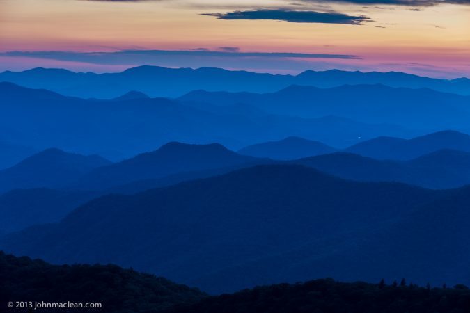 "Cowee Mountain Layers at Twlight" by John MacLean Photography