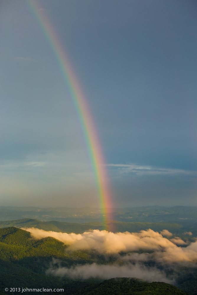 "Courthouse Valley Overlook Rainbow, Milepost 422.0" by John MacLean Photography