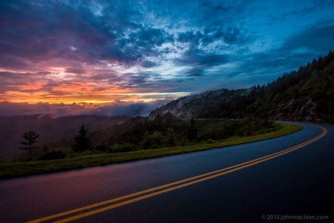 "Sunset at Blue Ridge Parkway Milepost 432" by John MacLean Photography