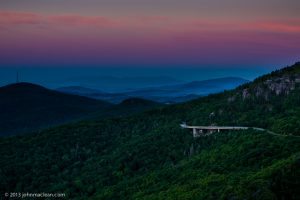 "Linn Cove Viaduct from Rough Ridge Overlook – Milepost 302.8" by John MacLean Photography