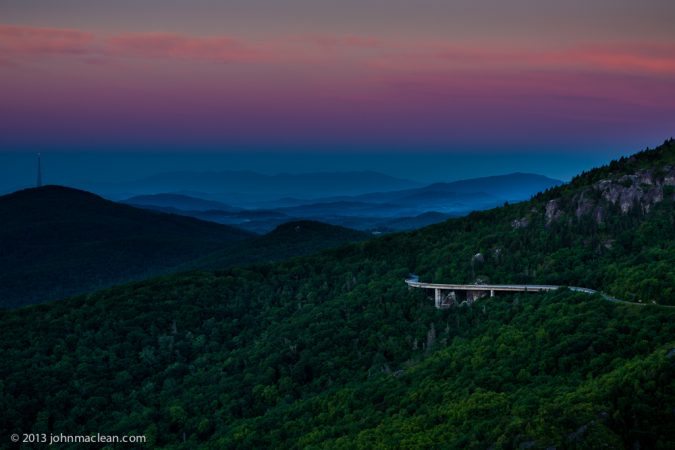 "Linn Cove Viaduct from Rough Ridge Overlook – Milepost 302.8" by John MacLean Photography