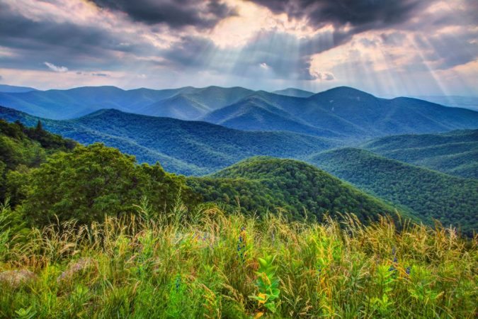 "Sunrays over Meadows of Dan, Virginia" by John Alan Crisp Photography