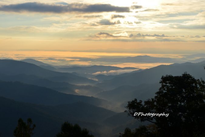 "Blue Ridges at Little Switzerland, Milepost 335" by Debi Price
