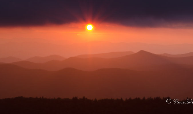 "Cowee Mountain Overlook Sunset, Milepost 430.7" by Kristina Plaas