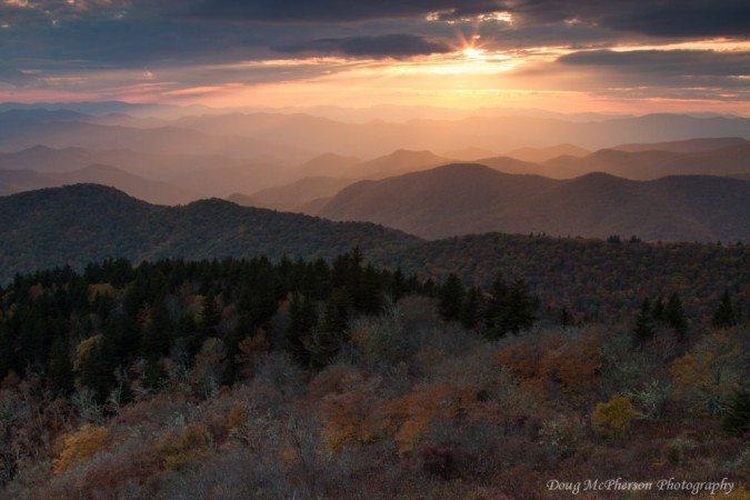 "Cowee Mountain Overlook Sunset" by Doug McPherson Photography