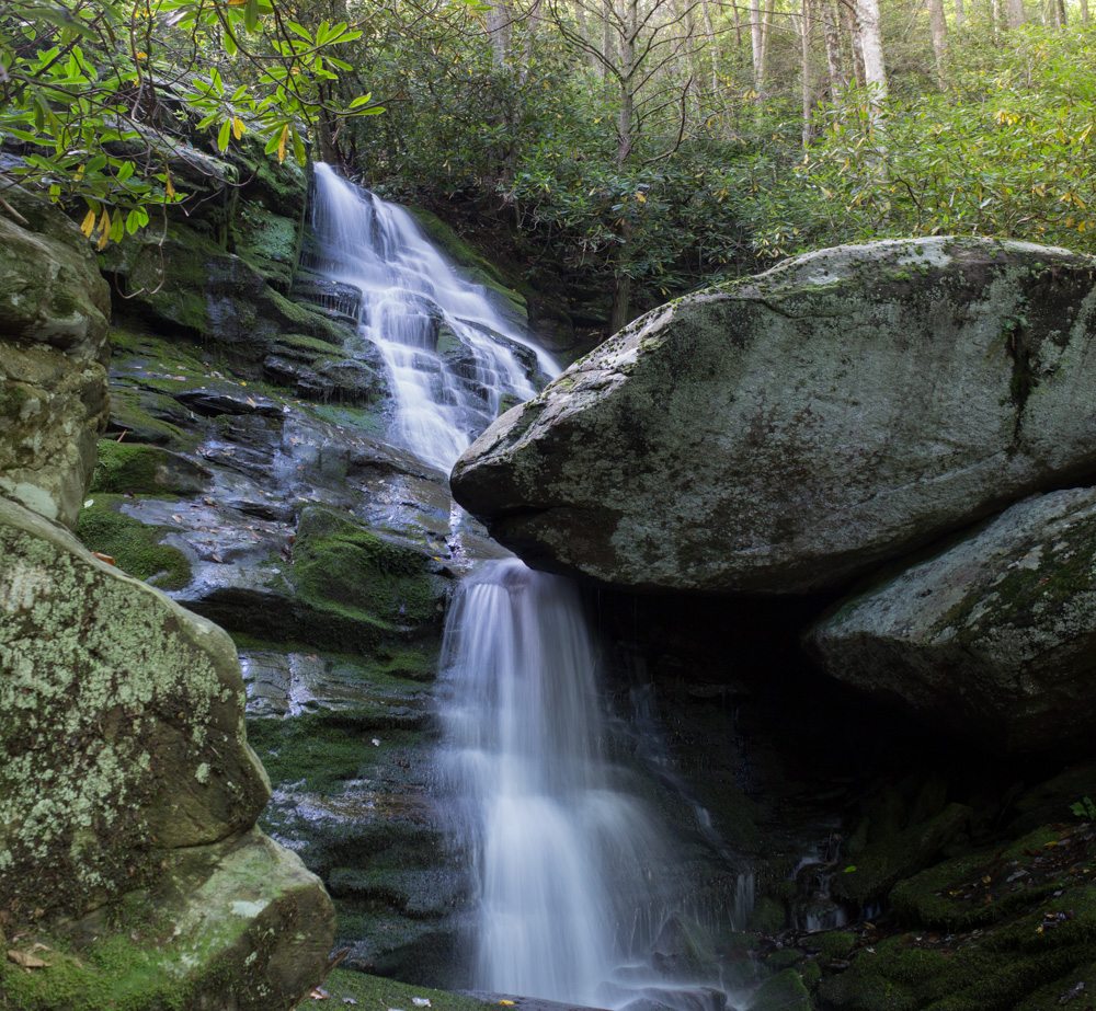 "Upper Waterfall on Little Lost Cove Creek, near Linville Falls" by Waterfalls of Western North Carolina