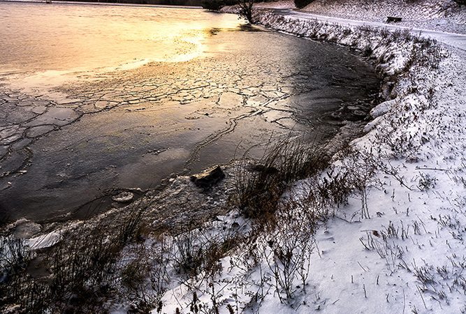 "Frozen Bass Lake Moses H. Cone Memorial Park" by Victor Ellison Fine Art Photography