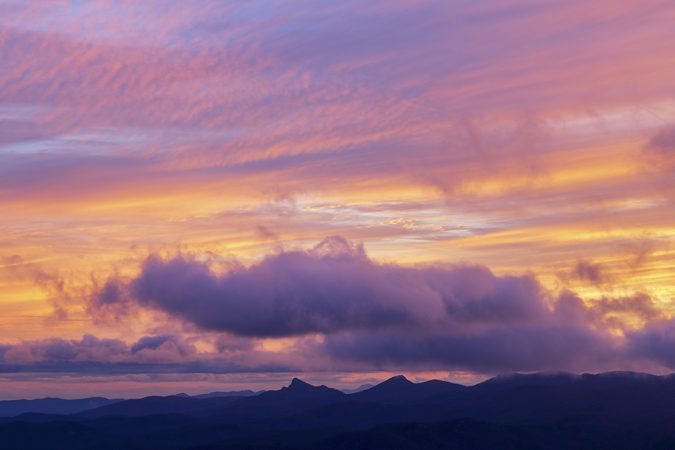 "Winter Sunset Over Table Rock and Hawksbill" by Victor Ellison Fine Art Photography