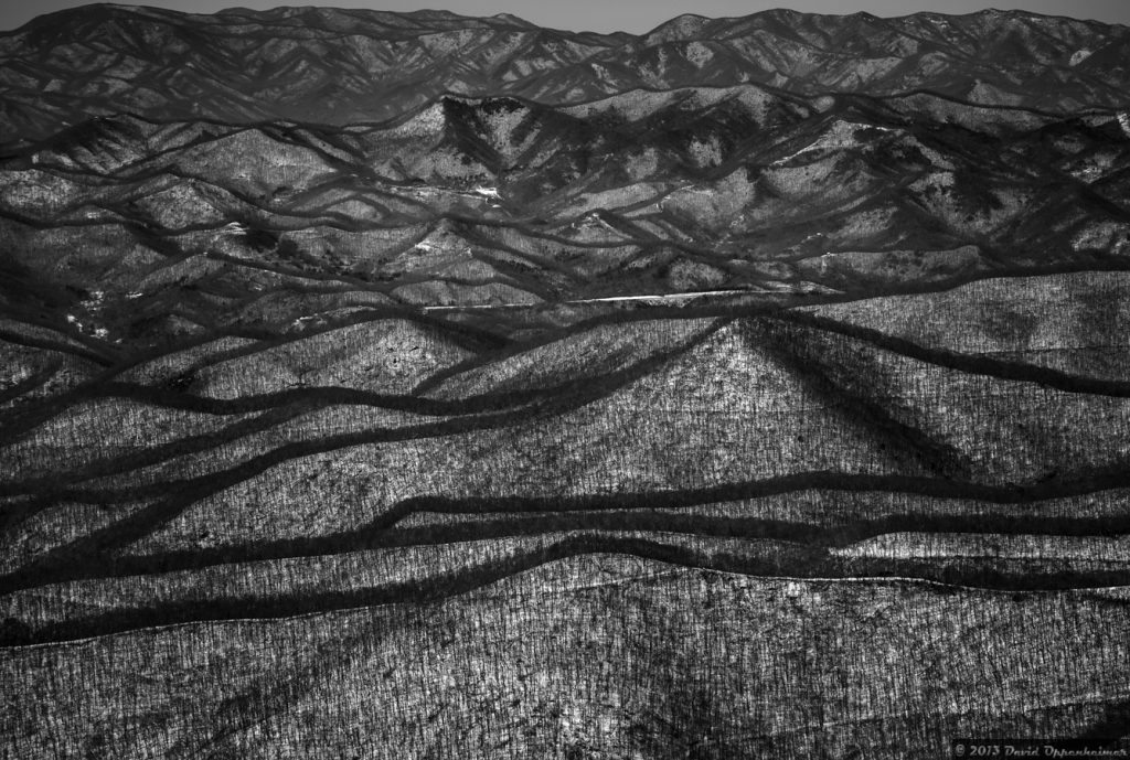 "Snow Covered Blue Ridge Mountains Aerial Photo" by David Oppenheimer