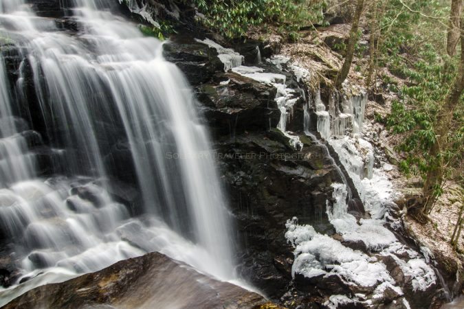 "Wintry View of Soco Falls" by Solitary Traveler Photography