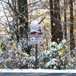 Blue Ridge Parkway North-South Sign in Snow