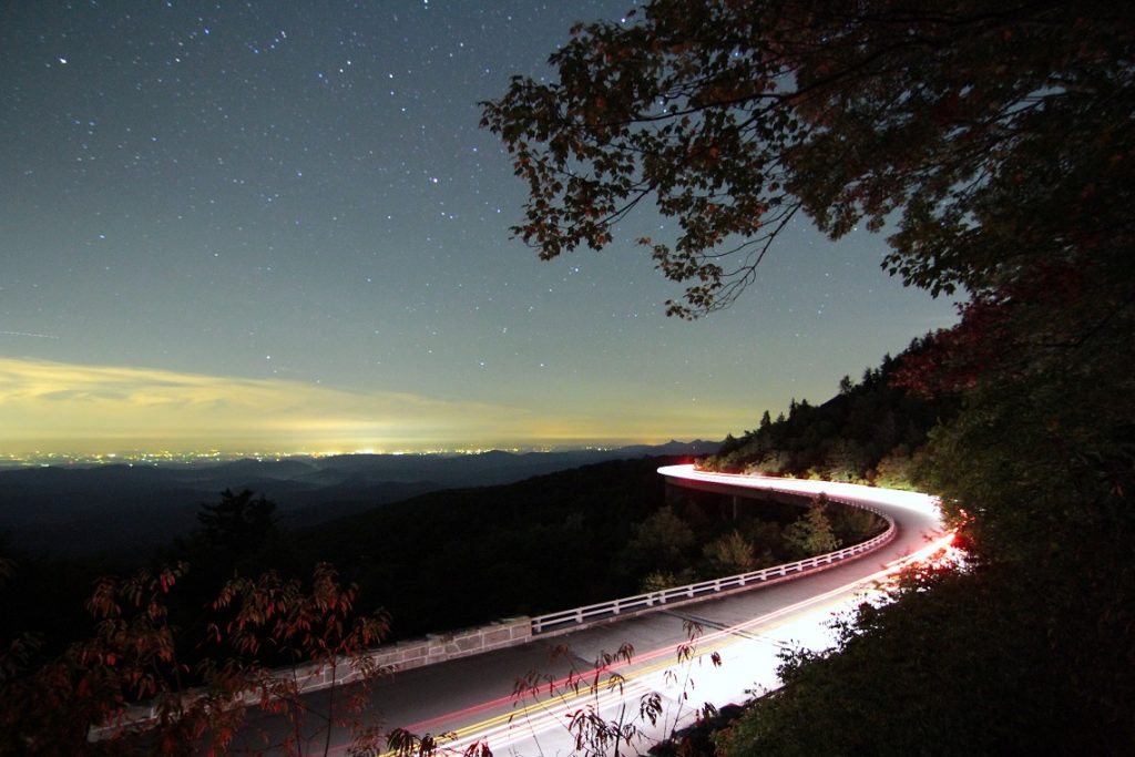 "Lights on the Linn Cove Viaduct" by Joshua Luckadoo