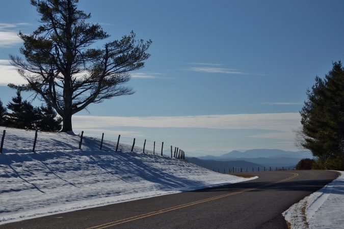 "Snow at Mt. Jefferson Overlook, Milepost 266.8" by Patricia Monica