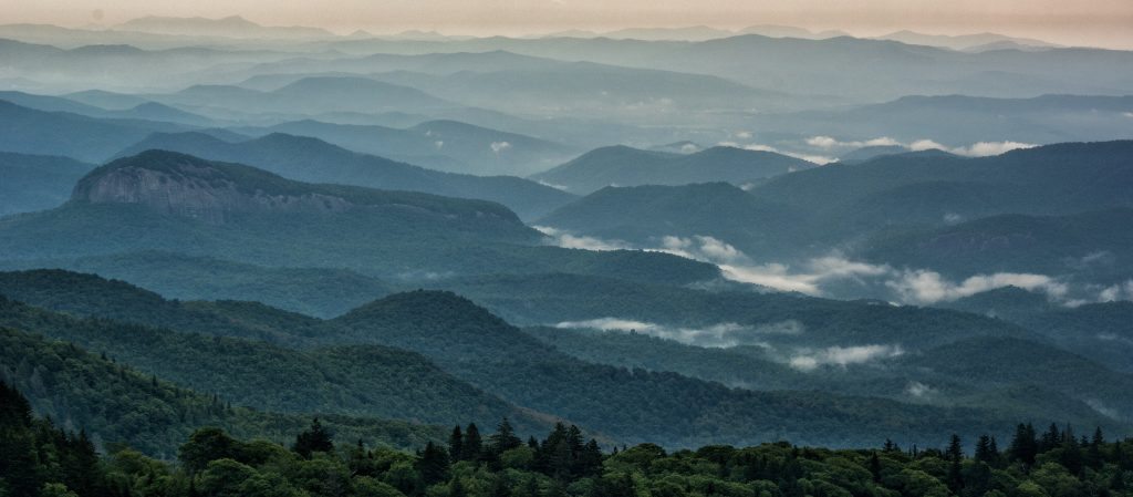 "Morning at Looking Glass Rock, Milepost 417" by Daniel Plotts