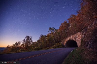 "Stars over Ferrin Knob Tunnel, Milepost 401" by Malcolm MacGregor Photography