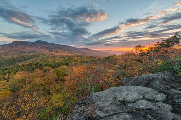 View of Grandfather from Grandmother at Sunrise, Milepost 306.6