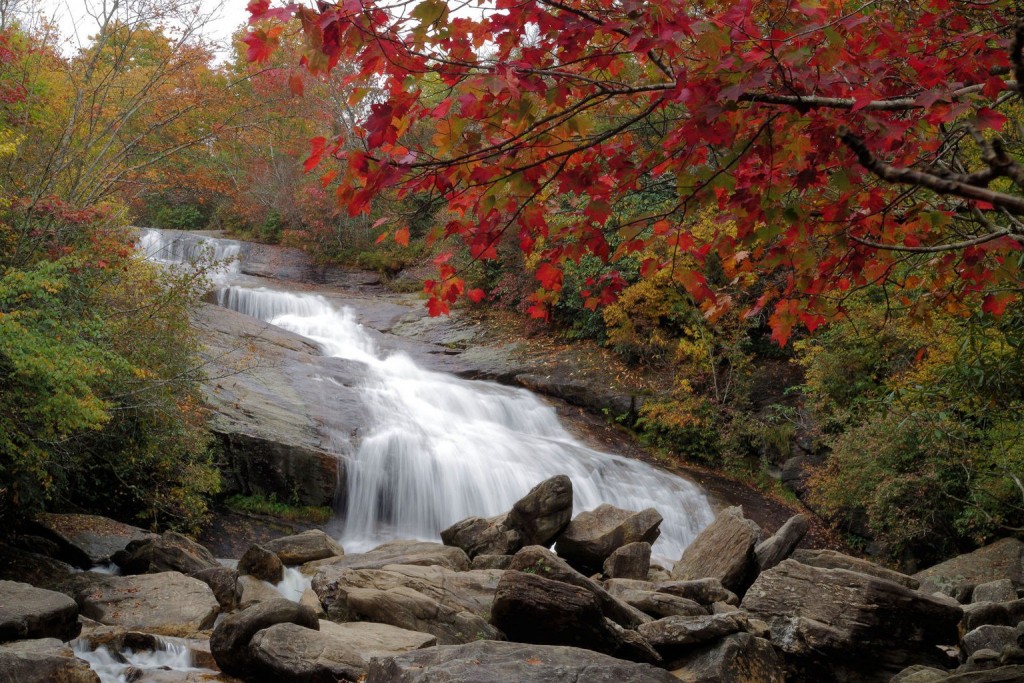 "Lower Falls at Graveyard Fields, Milepost 418.8" by RomanticAsheville.com Travel Guide