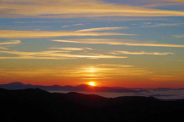 Sunrise at Mills River Overlook, Milepost 404.5