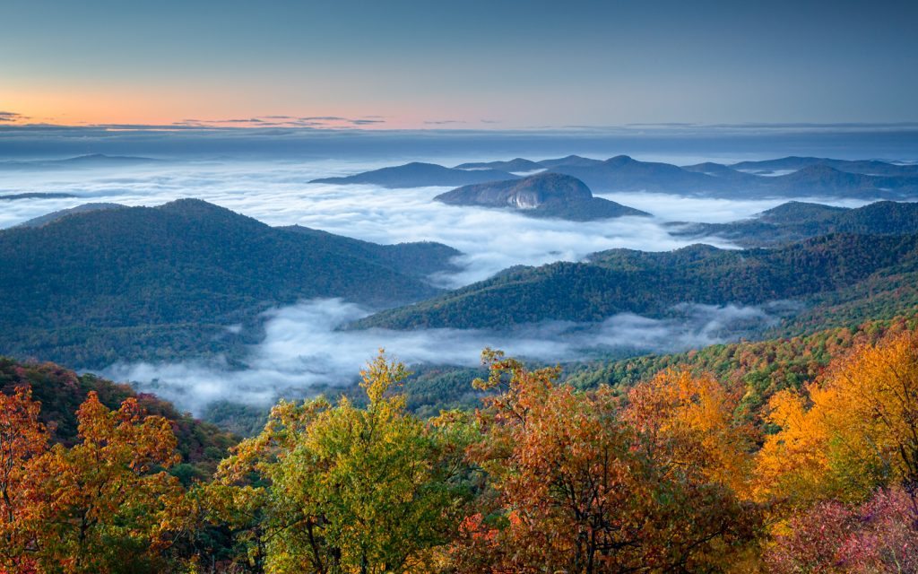 "Early Morning at Pounding Mill Overlook, Milepost 413.2" by Jason Frye Photography