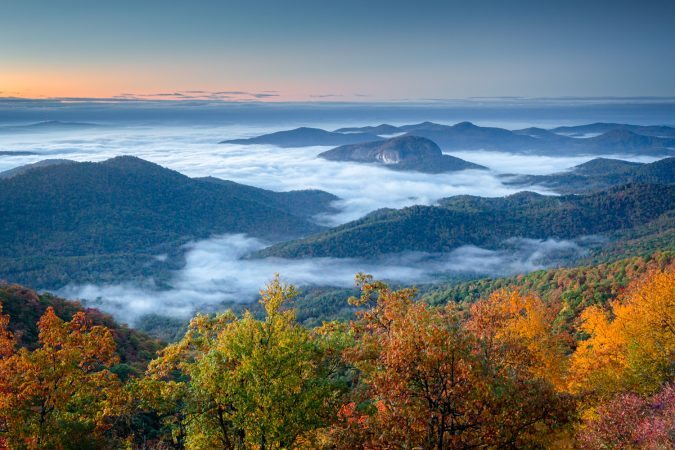 "Early Morning at Pounding Mill Overlook, Milepost 413.2" by Jason Frye Photography