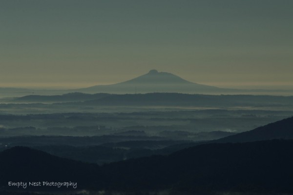 Pilot Mountain from Fox Hunters Paradise Overlook, Milepost 218.6