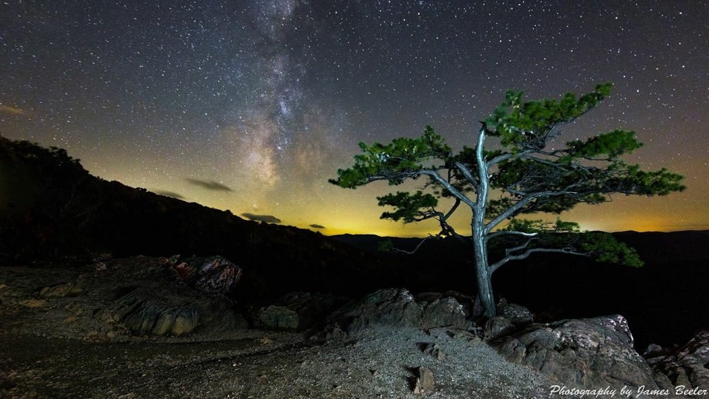 "Milky Way from Ravens Roost Overlook, Milepost 10.7" by James Beeler