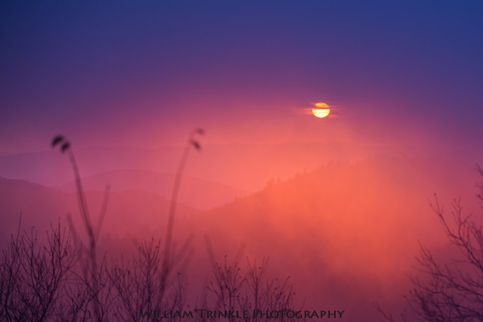 "Mt. Mitchell Sunrise, Milepost 355.4" by William Trinkle Photography