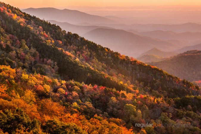 "Morning Sun at Green Knob Overlook, Milepost 350.5" by Joseph Cattoni