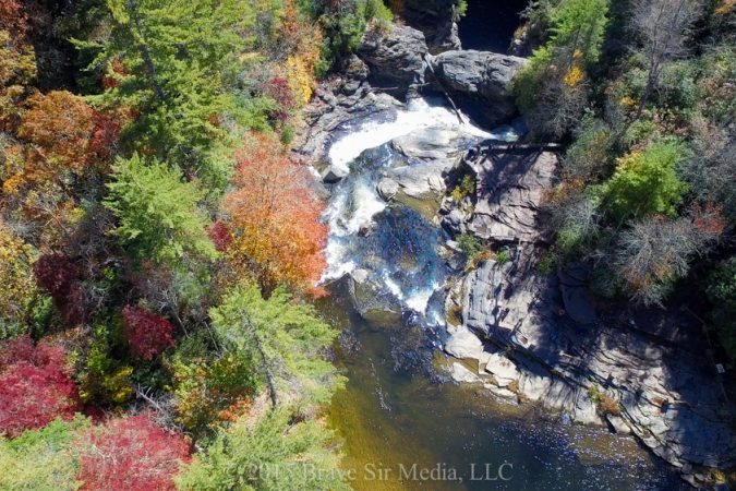 "Aerial View of Linville Falls" by Brave Sir Media