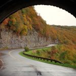 "Fall Color through the Craggy Pinnacle Tunnel, Milepost 364.4" by RomanticAsheville.com Travel Guide