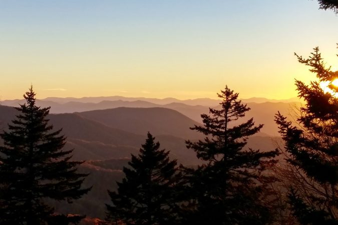 "Late October Sunset from Wolf Mountain Overlook, Milepost 424.8"