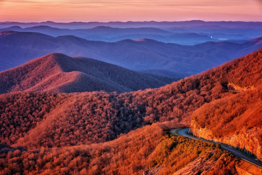 "Looking Down on the Parkway from Craggy Pinnacle" by Daniel Plotts