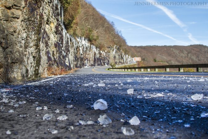 "Falling Icicles at Craggy Flats Tunnel, Milepost 365.5" by Jennifer Mesk Photography
