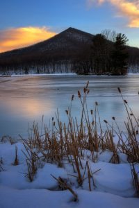 "Peaks of Otter in Snow, Milepost 86" by Steve Hurt