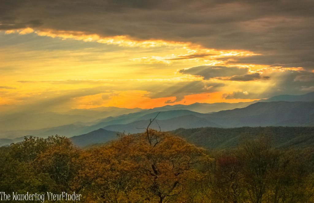 "Sunrays over the Smokies near Milepost 458.2" by The Wandering Viewfinder