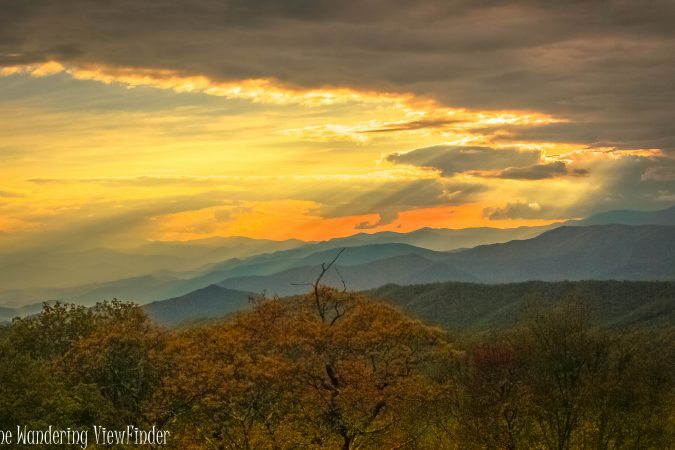 "Sunrays over the Smokies near Milepost 458.2" by The Wandering Viewfinder