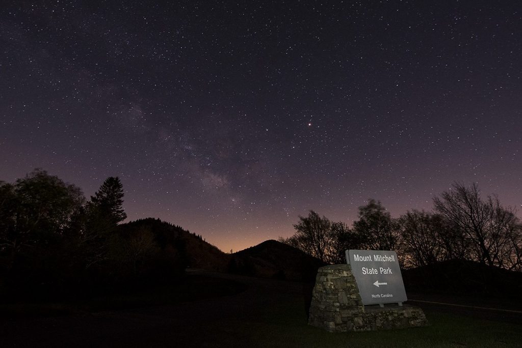 "Stars over Mt. Mitchell, Milepost 355" by Kevin Dobo