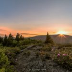 "Sunrise at the Pinnacle of Graybeard Overlook, Milepost 363.4" by Tim Baumgartner