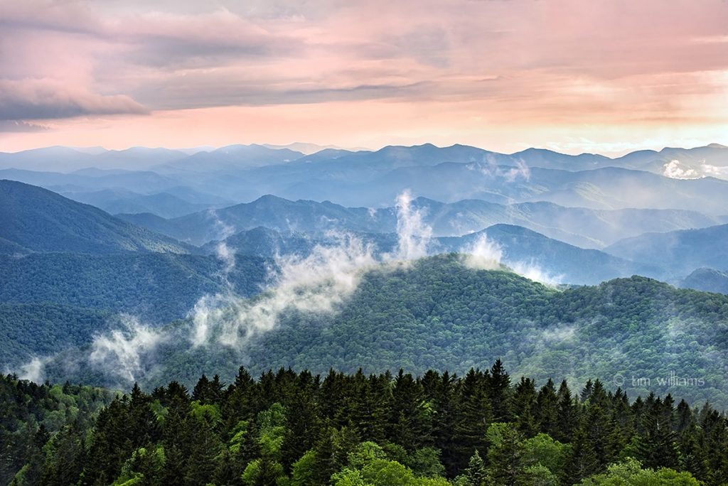 "Clouds Rising at Cowee Mountains Overlook, Milepost 430.7" by Tim Williams