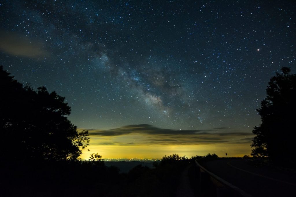 "Stars over Yonahlossee Overlook, Milepost 303.9" by Jason Marshburn