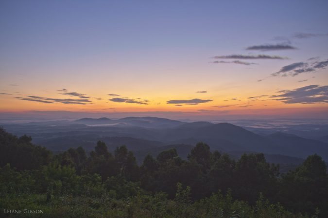 "August Sunset at The Saddle Overlook, Milepost 168" by Leiane Gibson