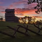 "Sunrise at Groundhog Mountain Lookout in Virginia, Milepost 189" by Leiane Gibson