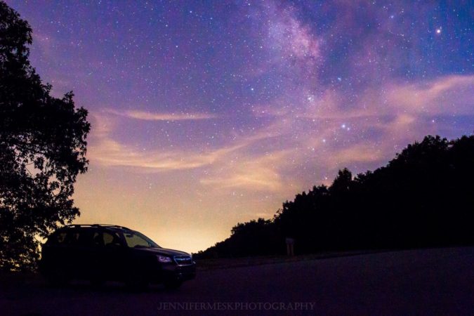 "Stars at Mills River Valley Overlook, Milepost 404.5" by Jennifer Mesk Photography