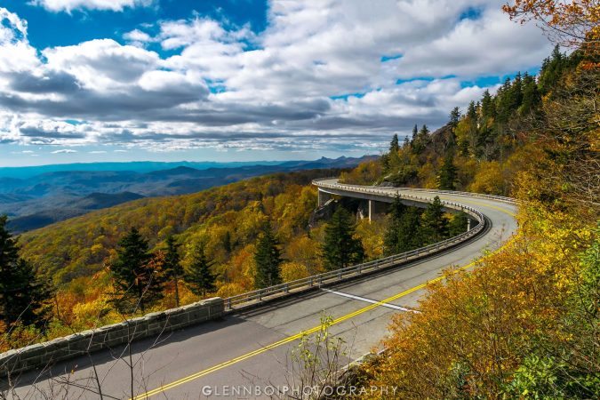 "Autumn at the Linn Cove Viaduct, Milepost 304" by Glennboi Photography