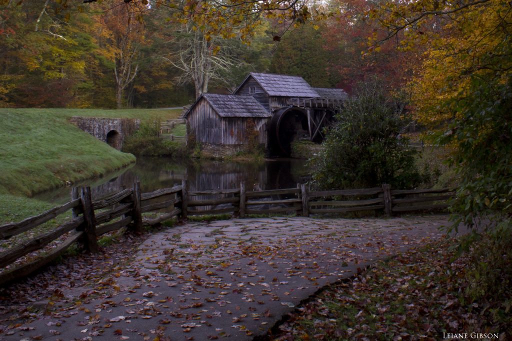 "Autumn at Mabry Mill in Virginia, Milepost 176" by Leiane Gibson