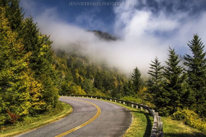 "Rising Fog on the Parkway, Milepost 420" by Jennifer Mesk Photography