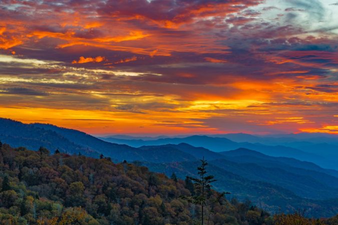 "Sunset at Waterrock Knob, Milepost 451" by Scott Ramsey Photography