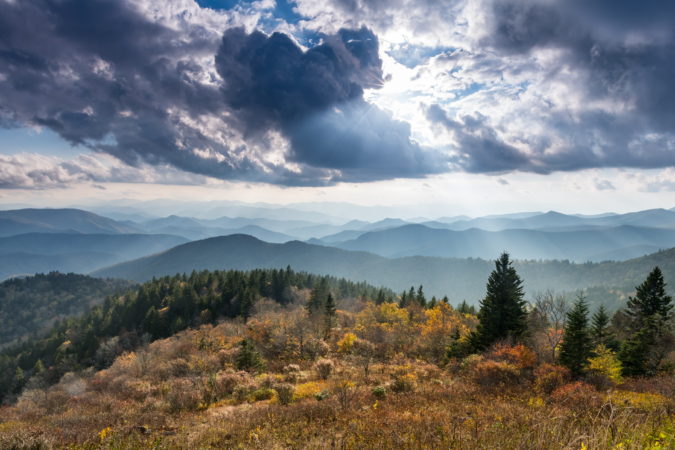 "Early Fall at Cowee Mountains, Milepost 430.7" by L A Patterson Photography