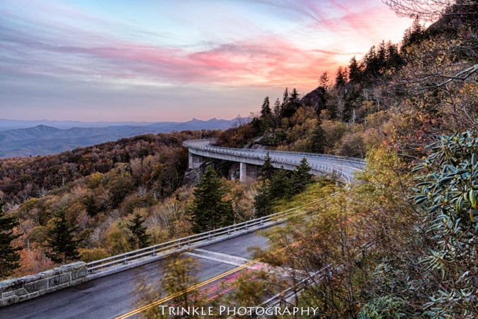 "Late Fall on the Linn Cove Viaduct, Milepost 304.4" by Trinkle Photography